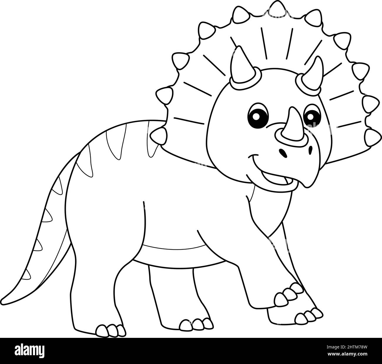 Triceratops Coloring Isolated Page For Kids Stock Vector Image Art Alamy