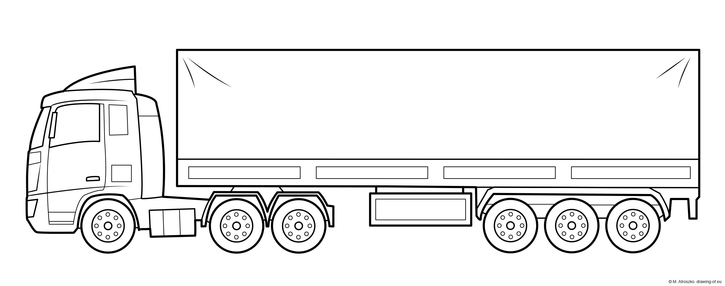 trailer truck coloring pages