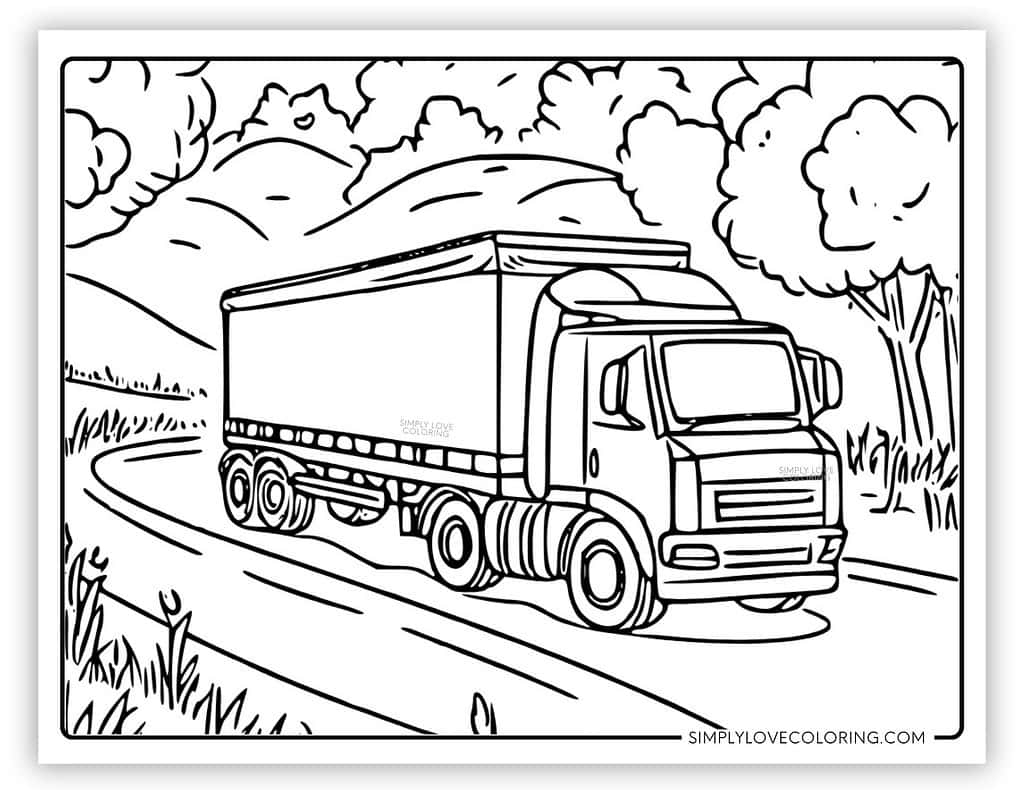 Truck Coloring Pages Free PDF Printables Simply Love Coloring