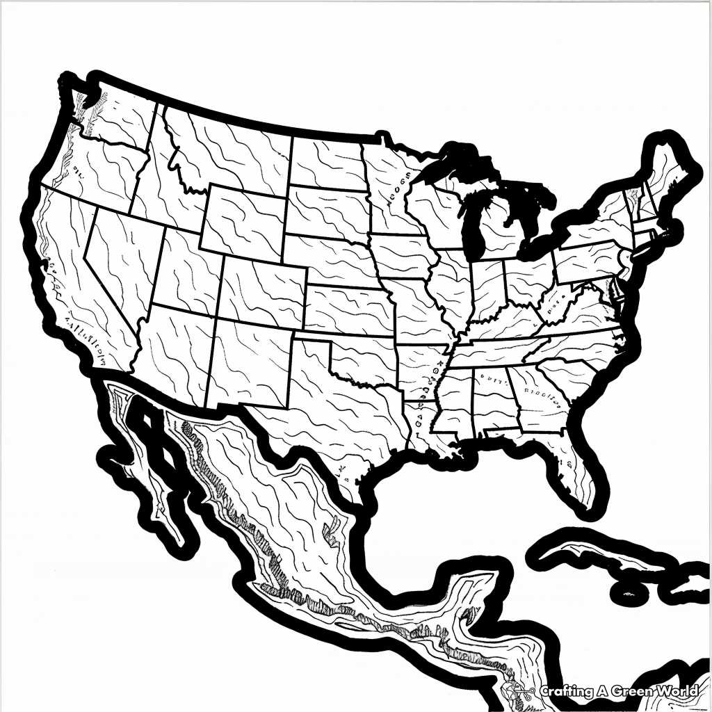 Us Map Coloring Pages Free Printable 