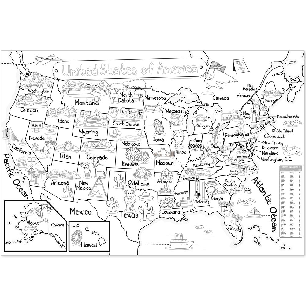 US Map Coloring Poster 35x52 Giant Coloring Posters US Map Coloring Poster 35x52 Giant Coloring Posters
