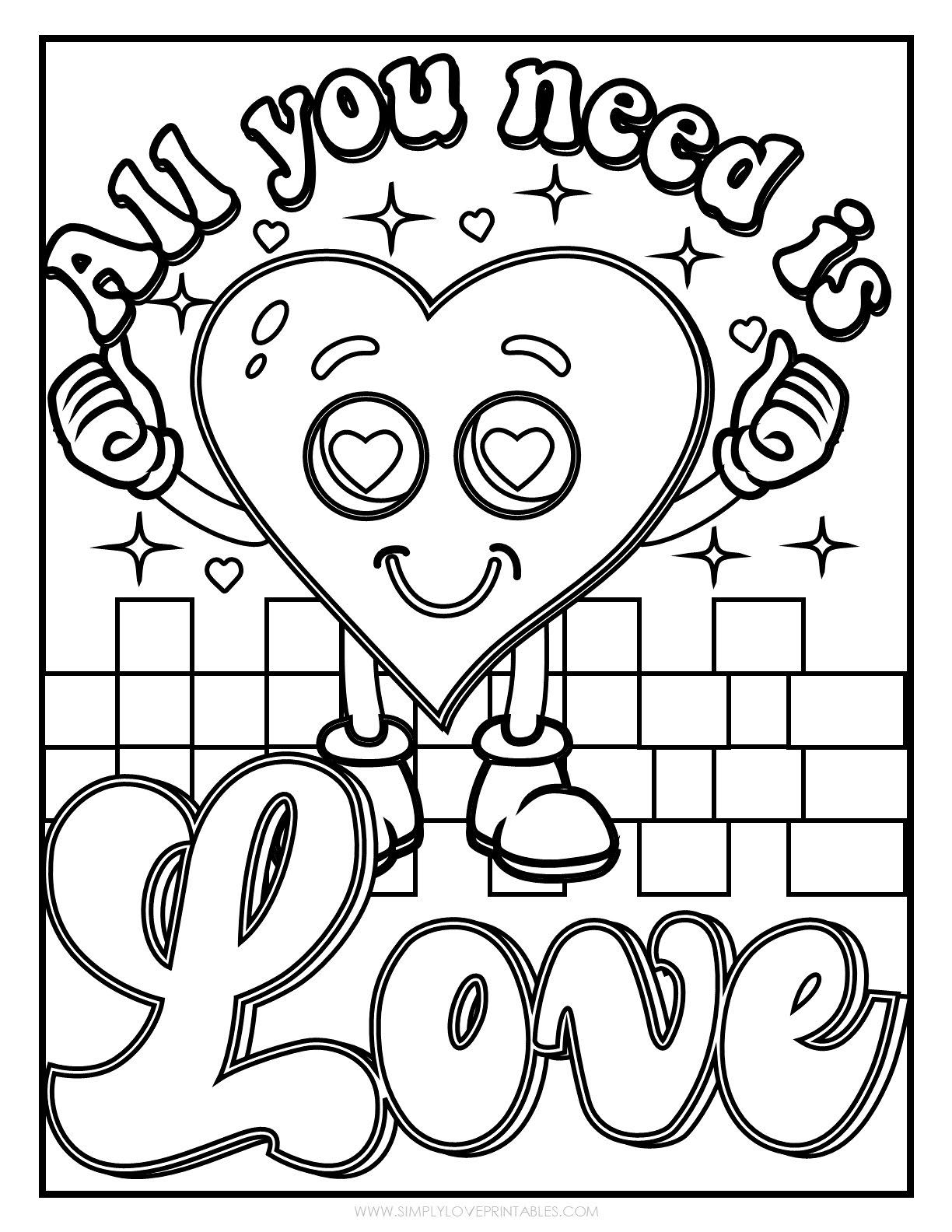 valentine's coloring pages