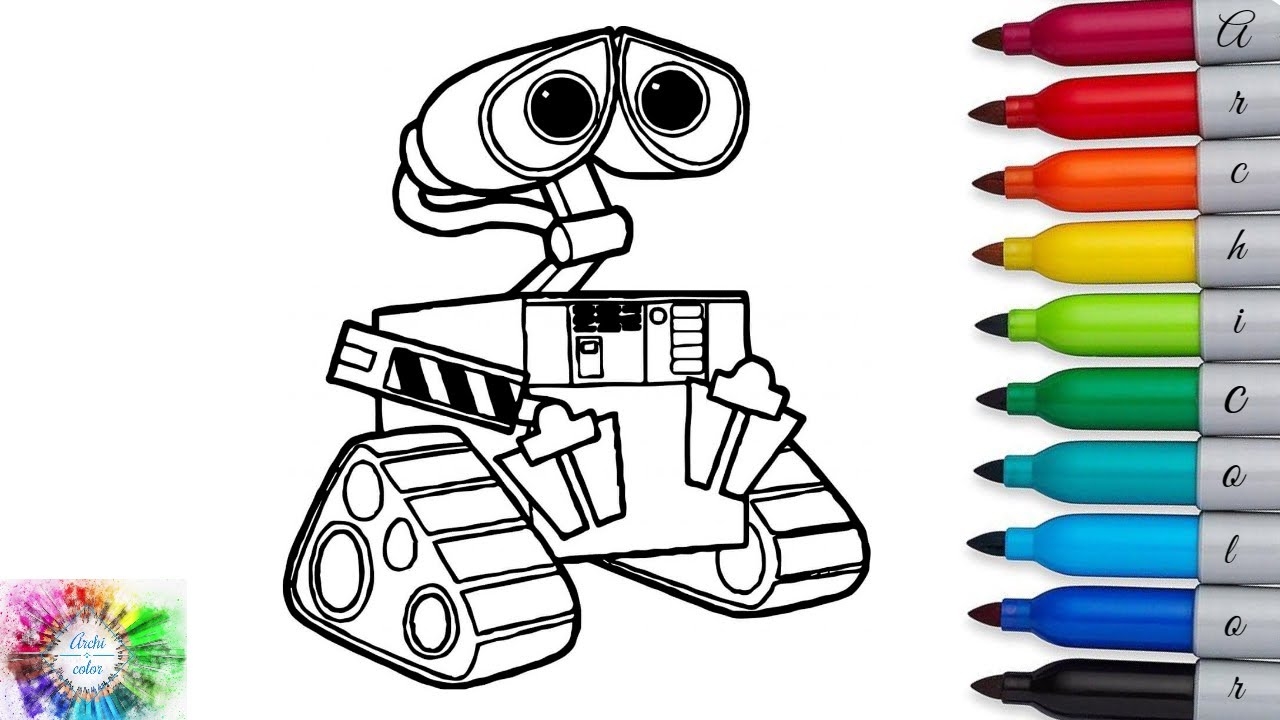 WALL E Coloring Page Archi Color YouTube WALL E Coloring Page Archi Color YouTube