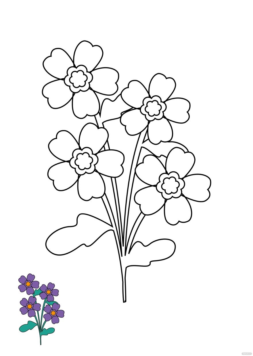 Watercolor Floral Coloring Page In JPG Download Template