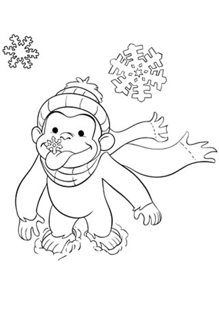 coloring page curious george