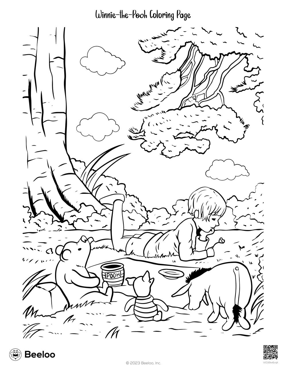 winnie the pooh bear coloring pages