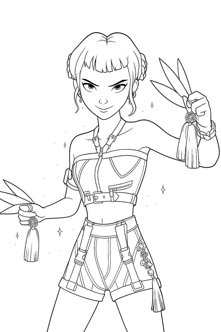 Zoey Kpop Demon Hunter Para Colorear